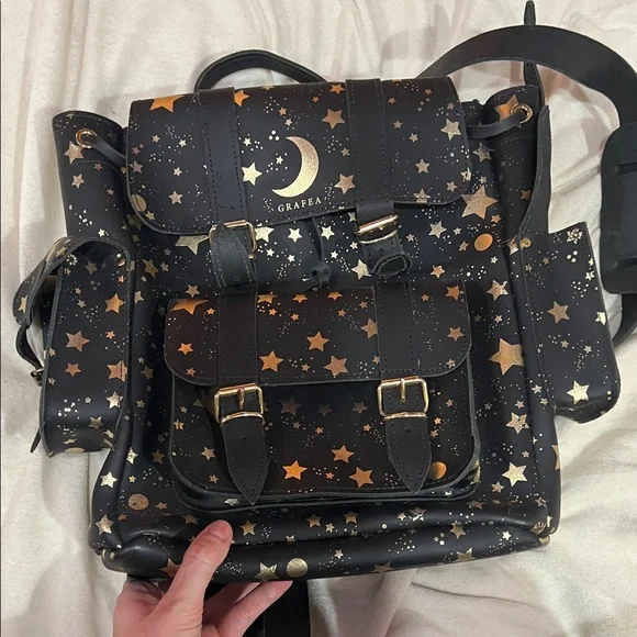 Grafea Hari II Black and Gold Star Backpack display picture 1